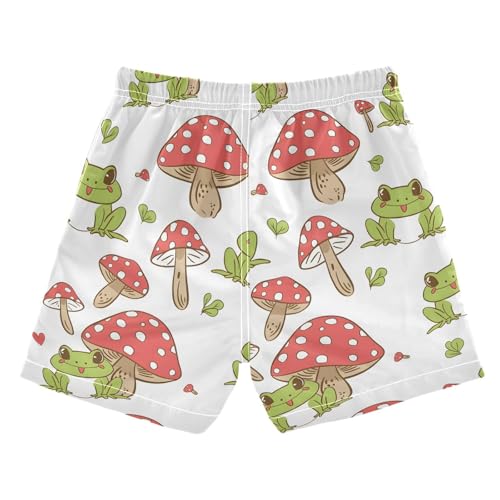 senya Frog Mushrooms Boys Swim Trunks Toddler Shorts Swimwear Boardshorts2