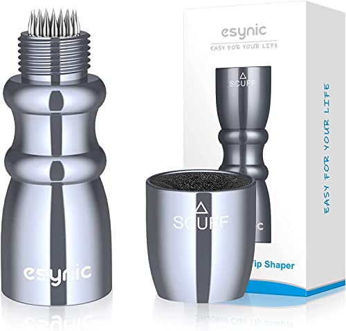 Esynic Professional Pool Cue Tips Shaper 3 In 1 Cue Tips Shaper Tool Billiard Cue Tips Shaper Set Stainless Steel Cue Shapers Billiard Pool Cue Accessories Tool Gifts-Shaper, Scuffer, Aerator (Grey) #TOP22