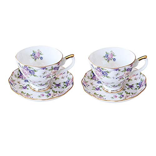 Service à café en porcelaine anglaise TLY2 anti tache avec sa coupelle