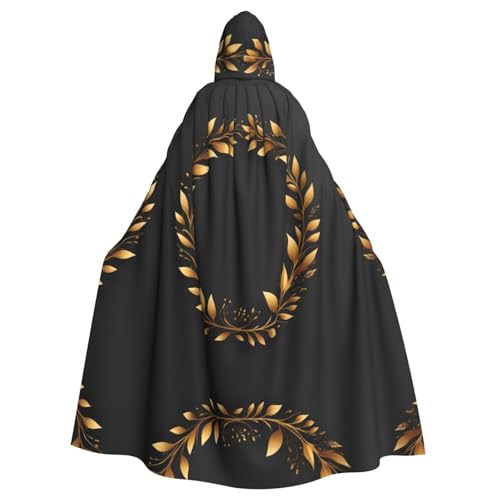 Longue cape à capuche de qualité supérieure avec couronne dorée pour costume majestueux