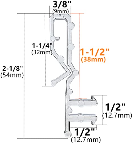 10pcs 2-1/8" Hidden Channel Valance Clips for Horizontal Wood Blinds