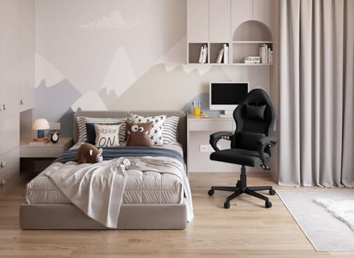DecoInParis Fauteuil de Bureau en Tissu Noir Ghost – Image 4