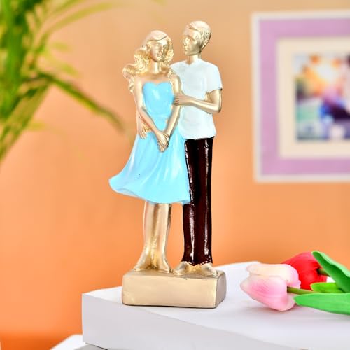 Amazon Basics Romantic Embrace Couple Figurine | A Heartfelt Symbol of Love & Devotion | A Beautiful Addition to Any Space Pack of 1, Multicolor, Resin