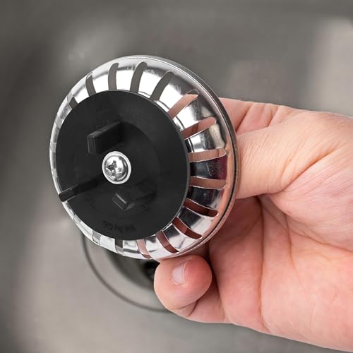 Spülbecken Siebkörbchen, 2 Pack, Ø 79,3 mm, kompatibel mit IKEA Siphon ATLANT und DOMSJÖ, Siebkorb mit DREI-Bein Gummidichtung, Ersatzteil für Atlant Spültisch und Domsjö Spüle, Küche Stöpsel Sieb