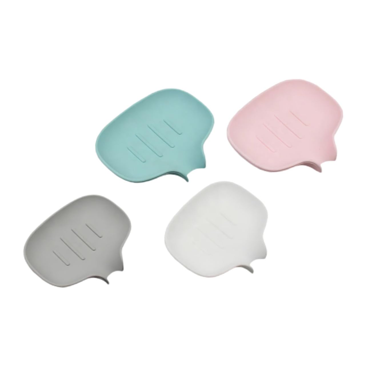 Jabonera Escurridora de Silicona, Pack de 4, Diseño Moderno