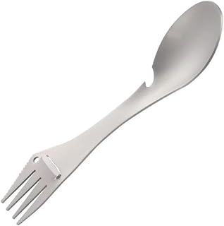 5 en 1 Cubertería de titanio para acampada, abrebotellas, pelador, tenedor, cuchillo y cuchara ultraligeros para acampada, cubertería de viaje senderismo y picnic