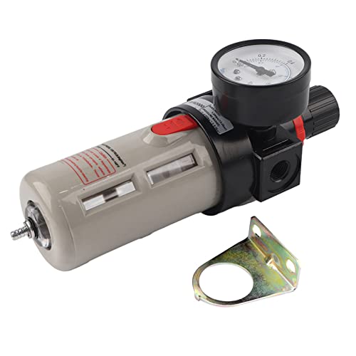 Fafeicy Régulateur de Filtre à Air 1/4 avec Jauge, Structure Compacte, Haute efficacité pour Systèmes Pneumatiques, Régulation de Pression de 0,15 à 1,0 Mpa