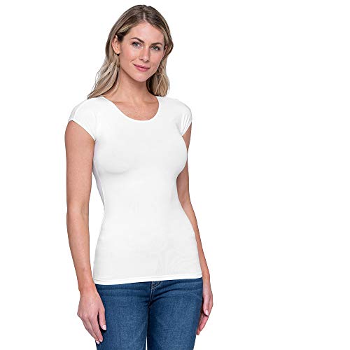 Downeast Women s Essential Tee T-Shirt, White, Large