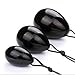 PY Black Obisdian Yoni Eggs, for Women PC Muscle Training, Drilled, 3 Sizes in a Set, Packed with Cotton Pouch (Black Obsidian)