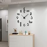 JUJUDA 3D Diy Frameless Large Wall Clocks for Living Room Decor Modern Extra Big Wall Clocks...