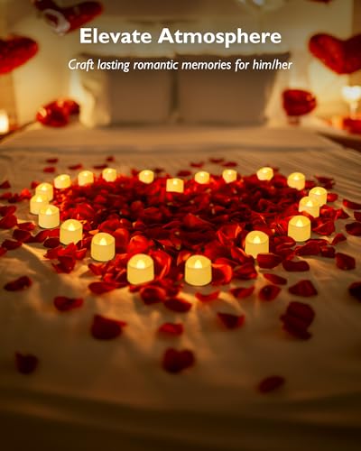 Image of Homemory 12 /24 /50 /100 /150 Pack Battery Operated Tea Lights Candles Bulk, Flameless LED Lights, Last 100H, Non-Flickering, for Wedding, Aniversary, Halloween, Christmas Funeral Decoration, 100-Pack