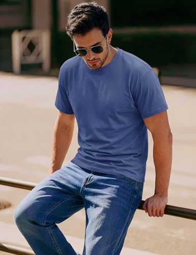 Image of MAGCOMSEN Mens T-Shirts Short Sleeve UPF 50+ Lightweight Moisture Wicking Basic Crewneck Casual Summer Cooling T Shirt
