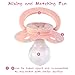 Cute Silicone Adult Pacifiers Pink: Big Shield Binky for Anxiety - Large Size Butterfly Shaped Paci with Handle Dragon Printed