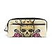 Produktbild Pouch Purse Pen Briefpapier Bag Keepers für Student Boy Girl Kosmetische Make-up-Tasche Gitarrenschädel mit Crown Rose Zipper Pencil Case