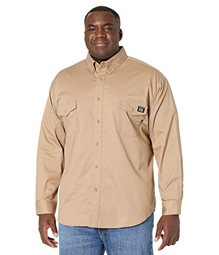 rrrrrrrrr プレミアムカラーシャツ Amazon.com: Wolverine Big & Tall Flame Resistant Twill Shirt Khaki