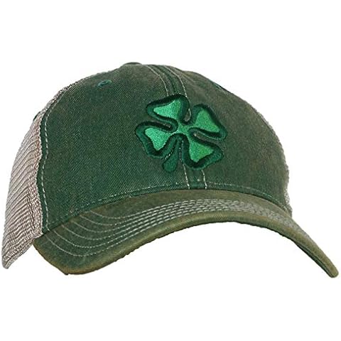 Tropic Hats Adult Embroidered Shamrock/Clover Legacy OFA Snapback Trucker Ballcap - Kelly Green Cover