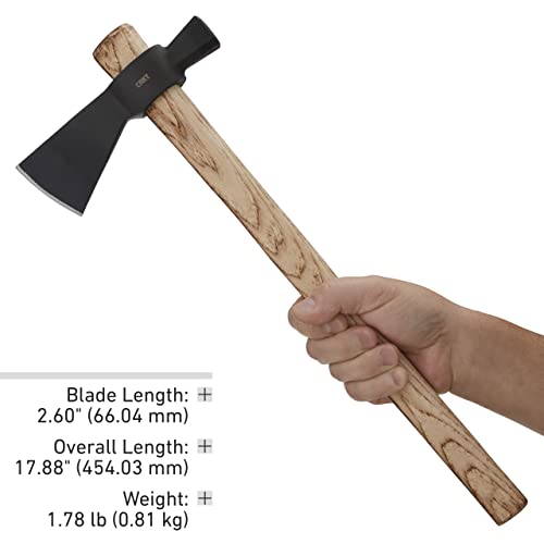 CRKT Chogan Hammer T-Hawk: Outdoor Camping Axe with Hammer Poll, Forged Carbon Steel Head, Tennessee Hickory Wooden Handle 2724 - Thumbnail 6