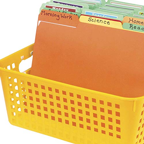 Really Good Stuff Plastic Storage Baskets With Handles, Bins For Books & Supplies, Organize Classroom & Home, 13” X 10”, Rainbow Colors 6 Pk, Paper Trays, Teacher Bins, Classroom Essentials #TOP5