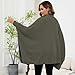 CUBRIDGE Wearable Blanket Sherpa Poncho Unique Office Work Warm Cozy Shawl TV Throw Blankets, Plush Cape Wrap for Adults (Green)