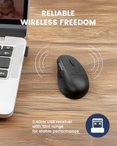 Perixx PERIMICE-608 Ratón Ergonómico Vertical Inalámbrico - Con 5 Botones programables - Para Diestros - 800/1200/1600 DPI - imagen 5