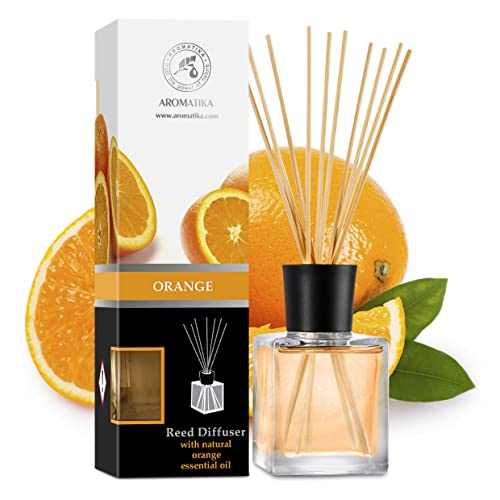 Orange Diffuser 6.8 Fl Oz - Fresh Room - Long Lasting Fragrance - Scented Reed Diffuser Orange - Diffuser Gift Set - Best For Aromatherapy - Home - Orange Essential Oil Diffuser #TOP1