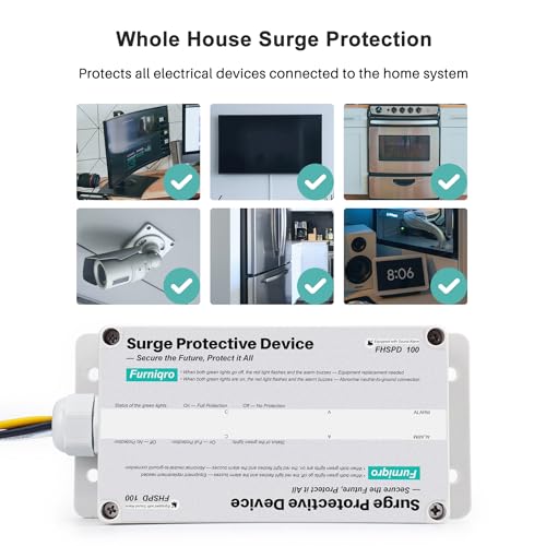 FHSPD100 Whole House Surge Protector FS100 Surge Protector Whole House Surge Protection Device Rated for 100,000 Amps, Whole Home Surge Protector, Indoor/Outdoor Use, 120/240V