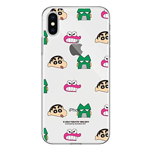 iPhone16 Pro 用 クレヨンしんちゃん クリア ケース 【日本国内から発送】 CrayonShinchan Face Pattern S1 Clear Case アイフォン 16 プロ 対応 TPU ゼリー キャラクター カバー Type3 しん