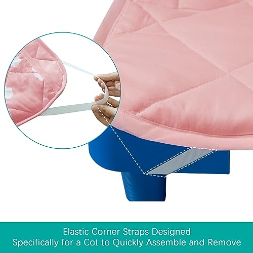 Image of Nap Mat, Toddler Nap Mat with Blanket, Pink Cloud, 52 inch x 23 inch
