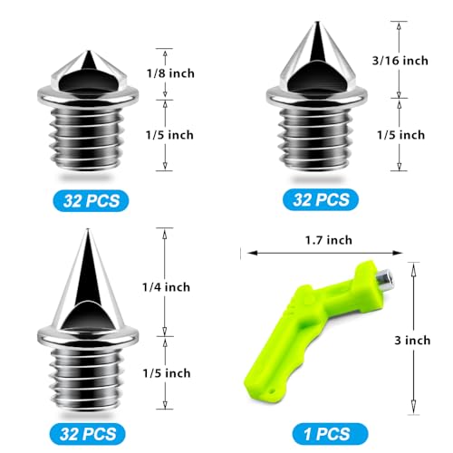 Pointes de 6,35 mm avec clé de serrage pour éviter les glissades en sprint - 2