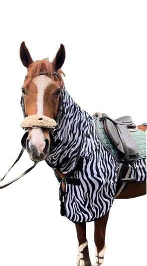 Horse Fly Sheet – Lightweight Full Neck Zebra Fly Mesh Rug for Horse & Pony | Summer Ride-On Sheet with UV Protection & Breathable Design