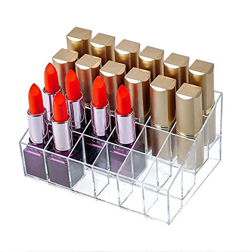 TACYKIBD Lippenstift Organizer Lippenstifthalter Lippenstift Aufbewahrung Lippenstift Halter Kosmetik Organizer Make Up Organizer Arcyl Transparent Lippenstift Ständer （24 Plätze）