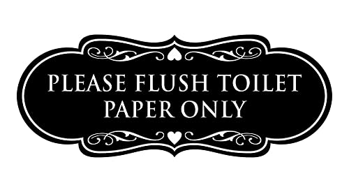 Cartel de papel higiénico rectangular negro para decoración de baños modernos