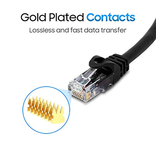 Cmple Cat6 Ethernet Cable 10Gbps - Computer Networking Cord With Gold-Plated Rj45 Connectors, 550Mhz Cat6 Network Ethernet Lan Cable Supports Cat6, Cat5E, Cat5 Standards - 10 Feet Black #TOP4