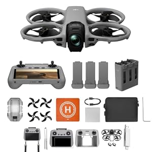 DJI Avata 360 Fly More Combo (RC 2) mit Zubehör, 360°-Drohne mit 1-Zoll-8K-Imaging für FPV- und Luftaufnahmen, 360°-Kameradrohne mit Propellerschutz, 3 Akkus (Mehrere Zubehörteile Bundle)