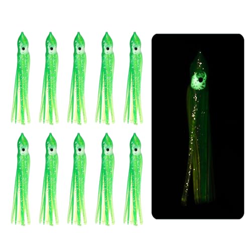 YELARXI Jupe calmar luminescente 2x0.3 leurre souple trolling