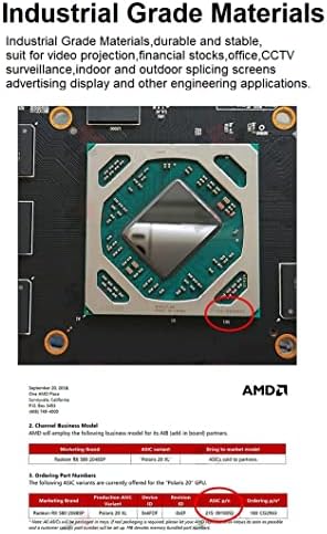 RX 580 8GB Tarjeta Gráfica 6 Monitores Tarjeta de Video HDMI 2.0 Salidas para Stock Trading, Monitoreo, Instalación de Video Wall, Proyección, Fusión