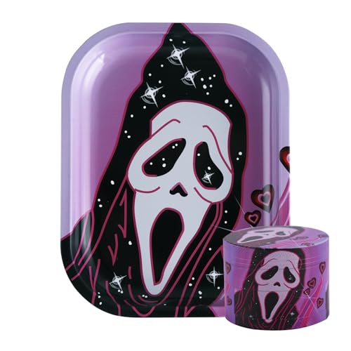 Devil Mask Rolling Tray with One Accessory, Metal Rolling Tray Kit, Ideal for Gifts, Easy to Carry