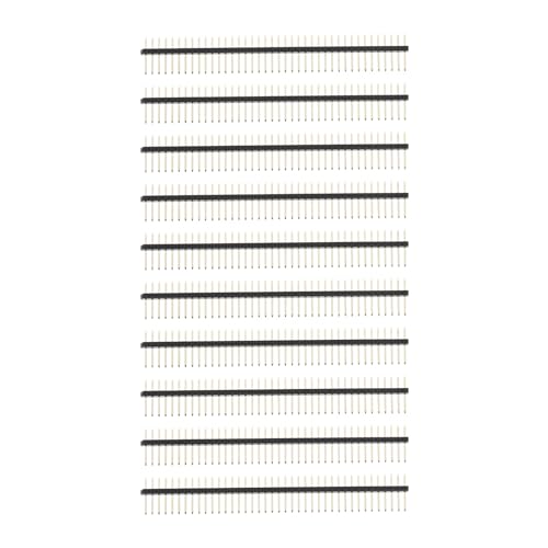 The Lord of the Tools 10 Pièces 1,27 Mm Pas Une Rangée Droite Verticale Broche en-tête 40 Broches Broches Droites pour Cartes de Circuits Imprimés électroniques Et électriques 51 X 7,1 Mm