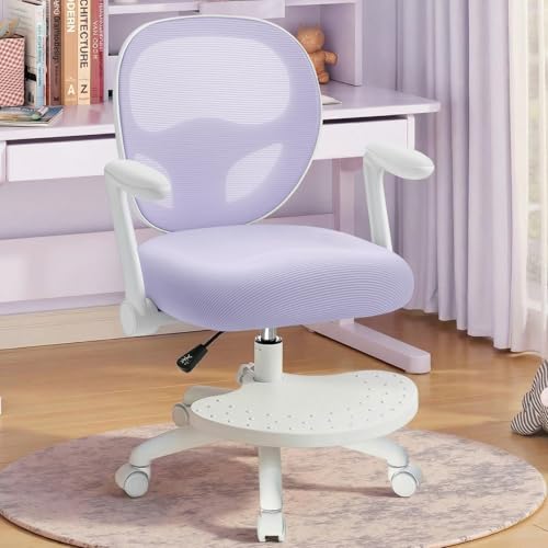 Image of HOFFREE Kids Desk Chair Ergonomic Study Chair with Flipped Armrest-Purple