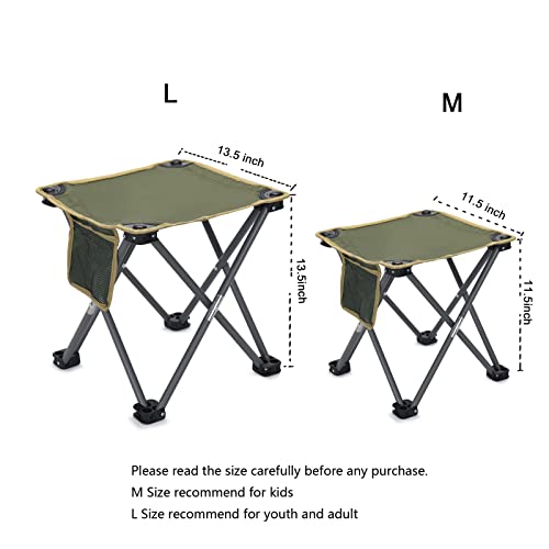 Camping Stool, Folding Samll Chair Portable Camp Stool For Camping Fishing Hiking Gardening And Beach, Camping Seat With Carry Bag (Green, L 13.5") #TOP1