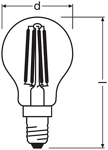 Osram Filament LED Lampe mit E14 Sockel, Tropfenform, Warmweiss (2700K), 6,50 W, Ersatz für 60-W-Glühbirne, LED Retrofit CLASSIC P – Ansicht 3