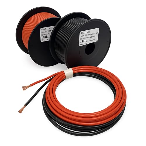 MKGT Single Core Stranded Copper Cable 12V 24V AMP Rating Thin Wall Wire for Automotive (Red 6mm², 5 Metre Coil)