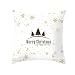 AMDXD Fundas Cojines Decoracion 45 x 45, Poliéster Funda Cojin Blanco Beige Árbol de Navidad de Copo de Nieve