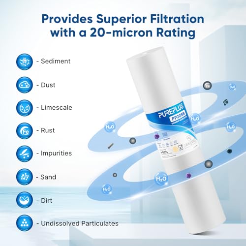 Filtre sédiments 20 microns PUREPLUS contre eau trouble et canalisations bouchées