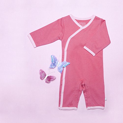 Babysoy Newborn Baby Unisex Kimono Side Snap Long Sleeve Onepiece Romper Coverall4