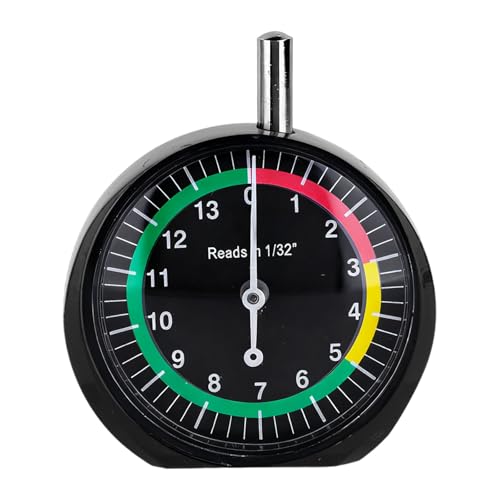 Image of Tire Tread Depth Gauge, Professional Dial Type Tire Tread Depth Gauge with Color-Coded Zones for Car Truck Motorcycle & Bus, Accurate 1 /32 inch Increments Reading