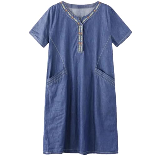 Robe denim ample col en V la solution confort contre les vêtements serrés