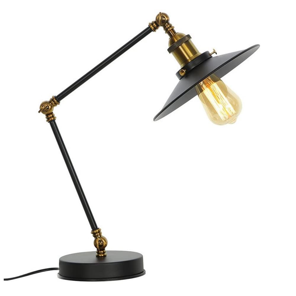 Lampe de bureau réglable industrielle avec interrupteur marche/arrêt bras oscillant lampe de lecture de chevet lampe de table pliante utilisée pour le travail de bureau de chambre à coucher, l'étude,