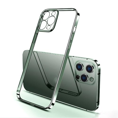 Coque Crystal Armor pour iPhone 15 antichoc vert foncé coque de protection rigide transparente
