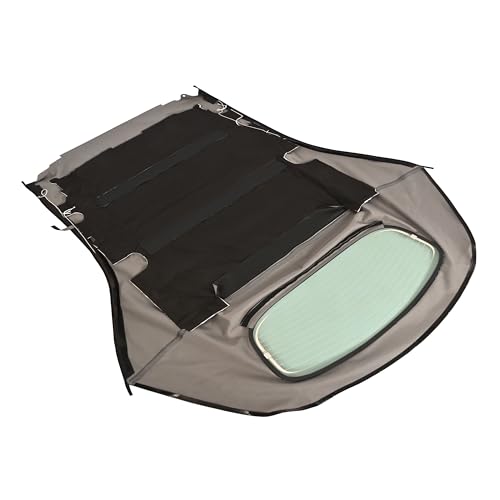 ECOTRIC Convertible Soft Top Compatible with 2004-2009 Toyota Solara Roof Cover with Clear Heated Glass Window Black Sailcloth Vinyl